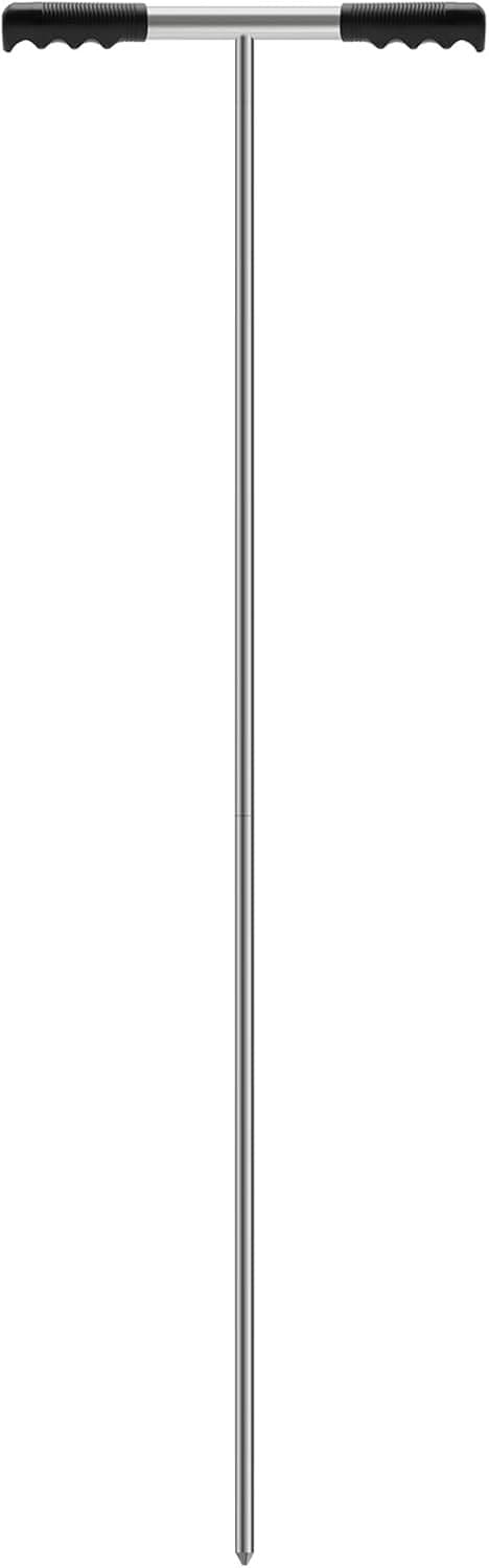 Stainless Steel Soil Probe Rod,48 Inch Adjustable Ground Probe Rod with T-Han...