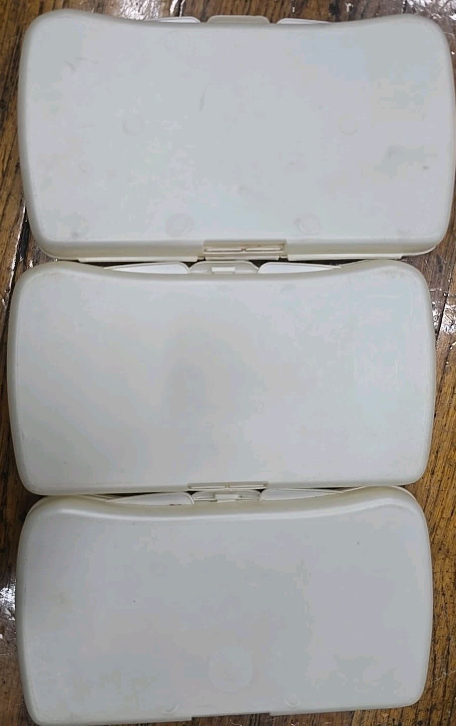 Huggies Baby Diaper Wipes Container Case Travel Size off white  EMPTY Lot Of 3  4