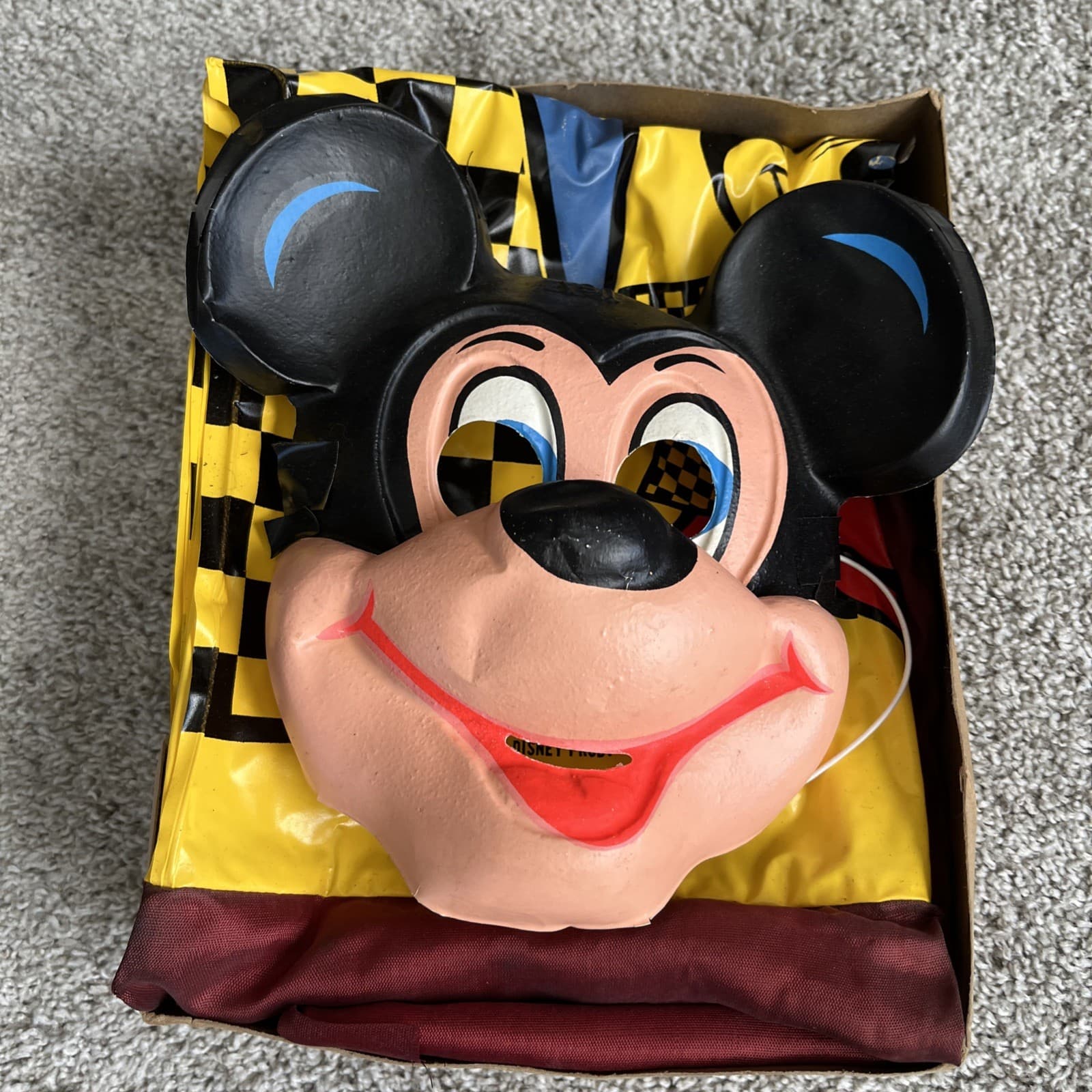 Vtg. Mickey Mouse Mask & Costume 1972 Walt Disney Production READ