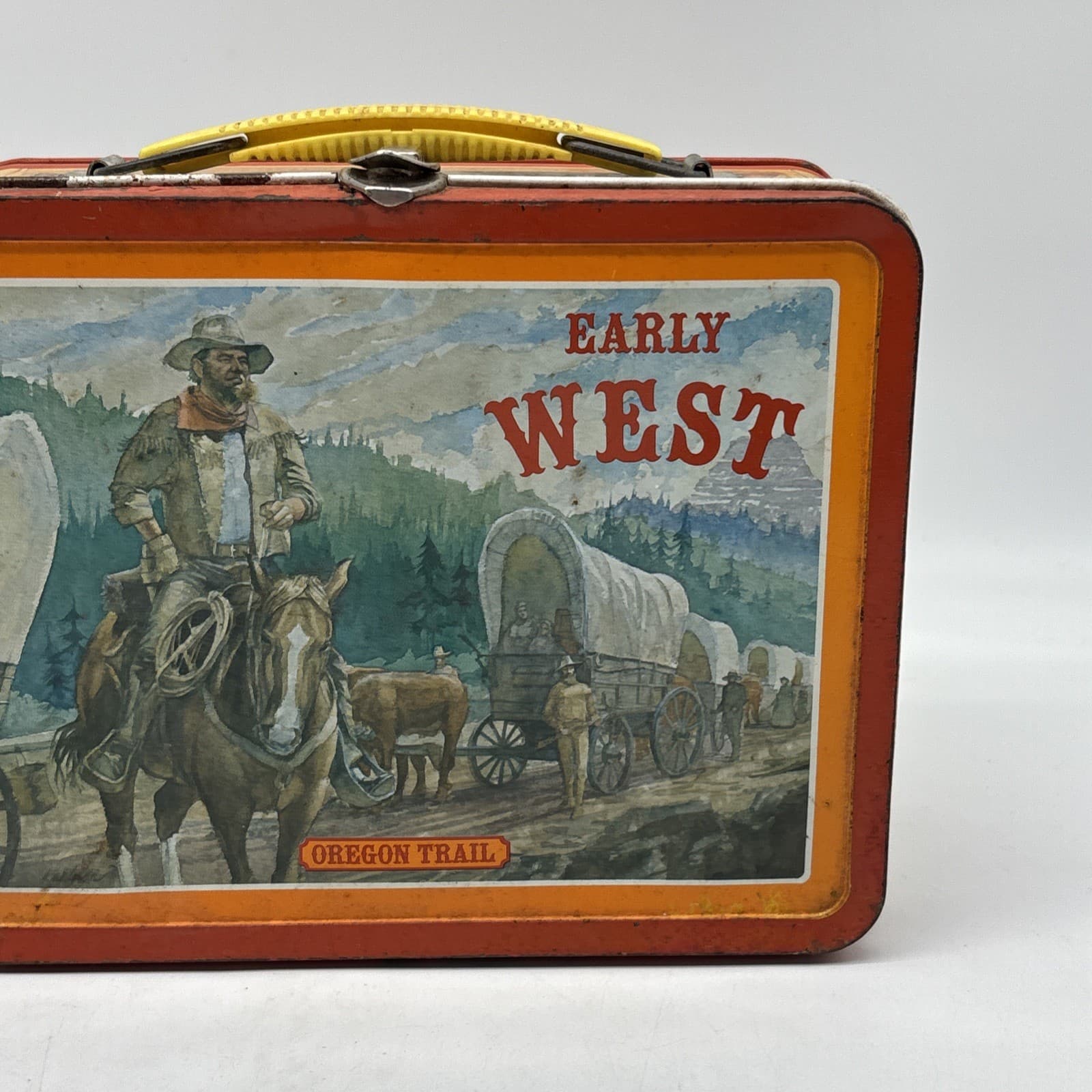 Vintage Early West Oregon Trail Lunchbox 1980s Buffalo Bill Sitting Bull Boone! 4