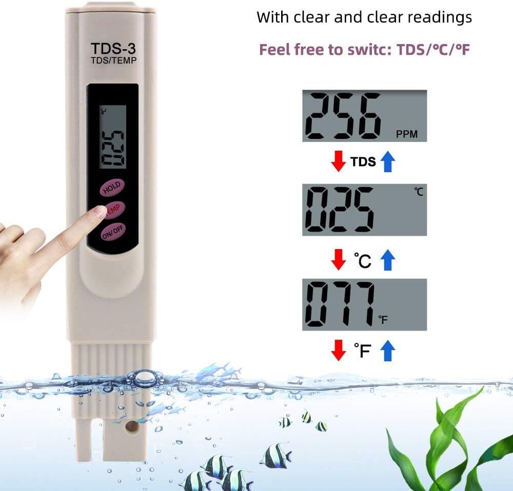 Handheld Water Quality Hardness Purity Digital LCD Meter 0-9990 PPM TDS TDS-3 4