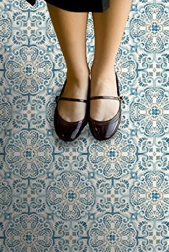  FP2477 Fontaine Peel & Stick Floor Tiles 12"L x 12"W x 0.06"T Blue 5