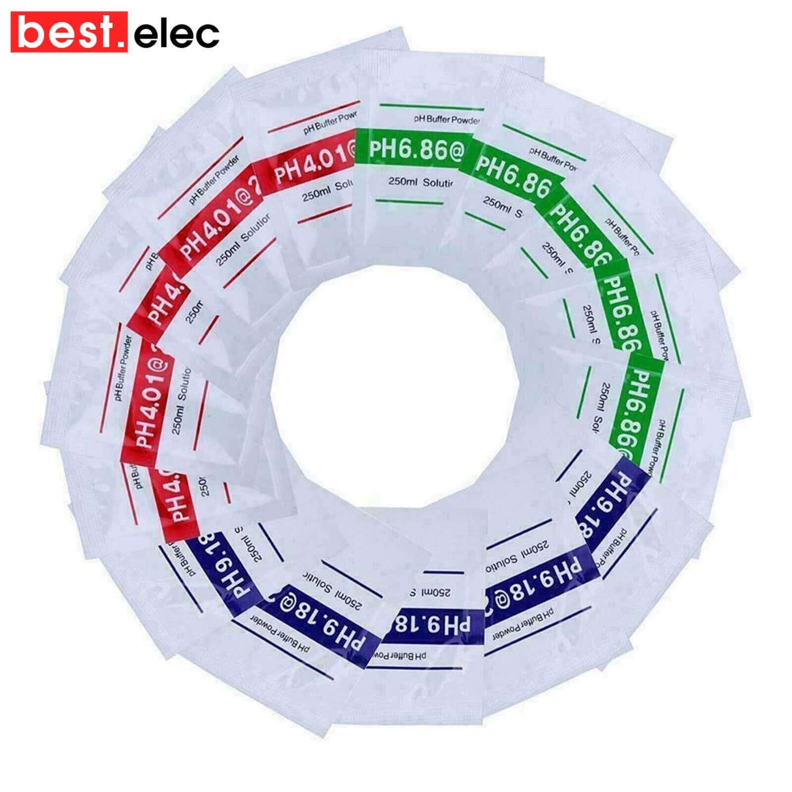 15 PCS PH BUFFER SOLUTION POWDER PRECISE CALIBRATION - pH 4.01 / 6.86 / 9.18 3