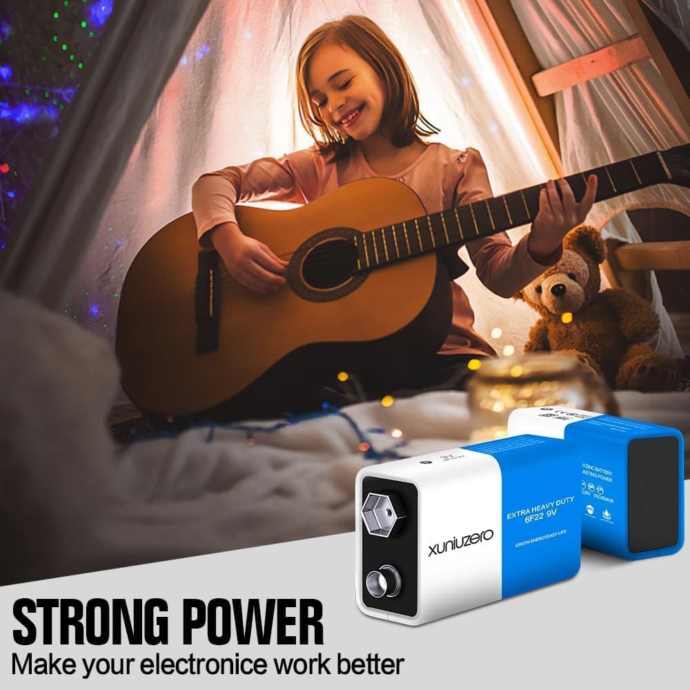 9V Batteries Carbon 9 Volt Battery for Smoke Detector 6F22 Square Battery,...  4