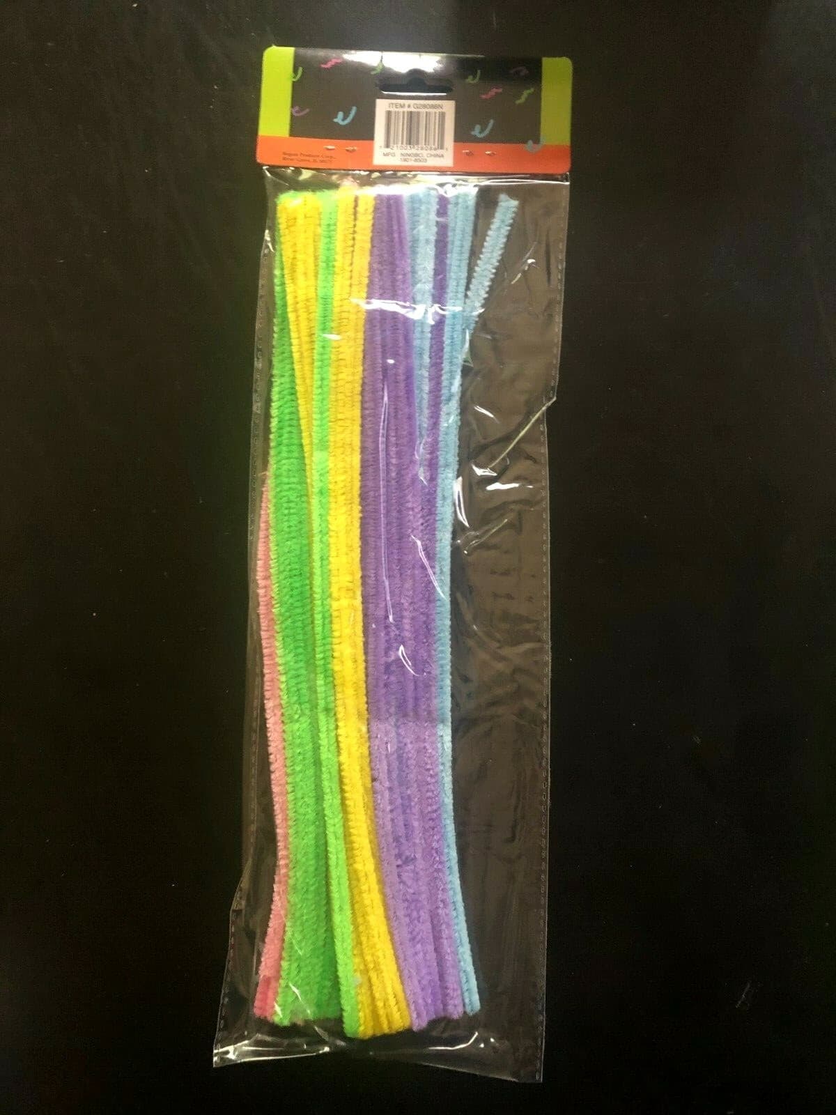 50 CHENILLE STEMS PIPE CLEANERS 50 PC ASST COLORS 12" LONG - ARTS CRAFTS MASK 2