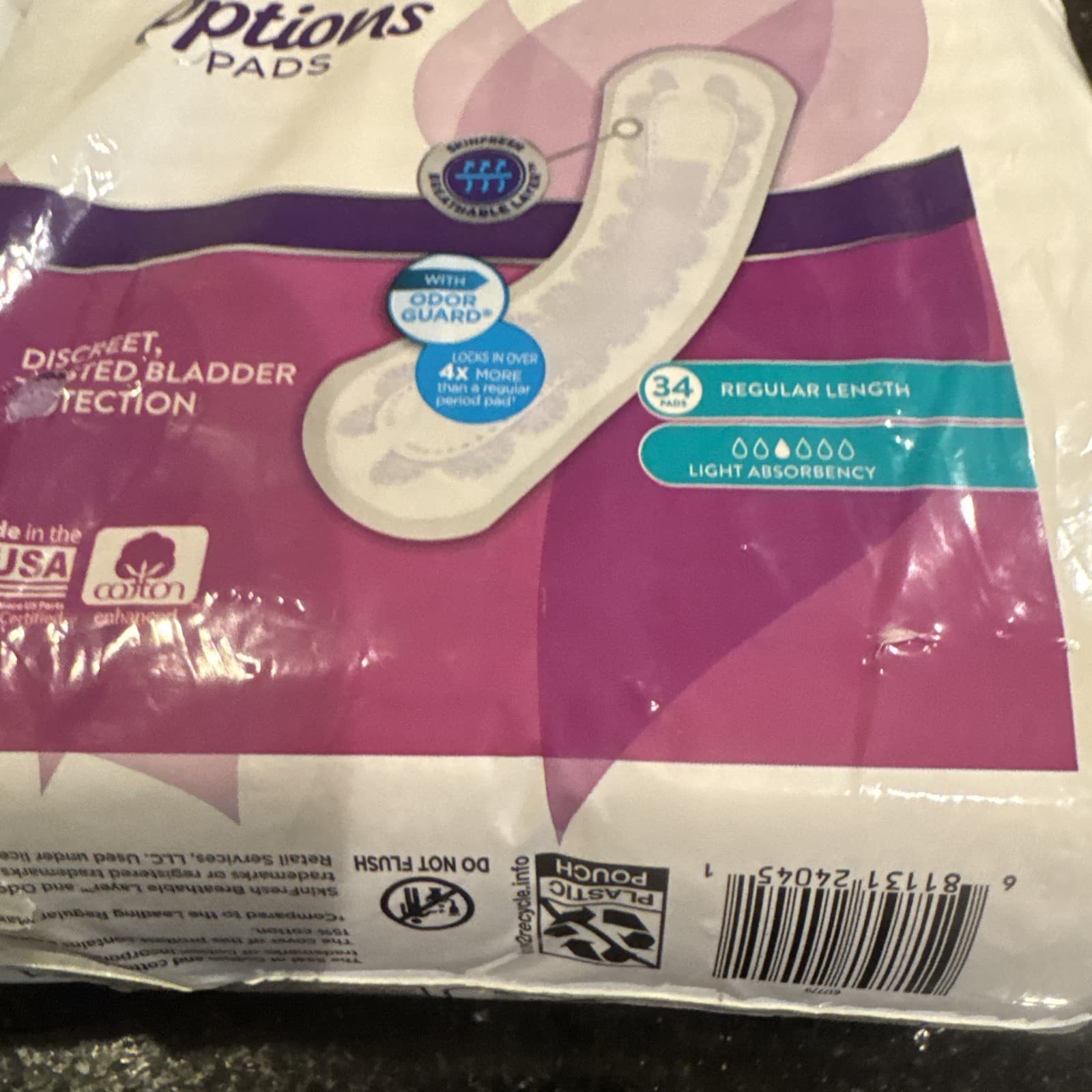 Equate Options Women's Moderate-Regular Incontinence Pads, 2X34ct= 68 Count 4