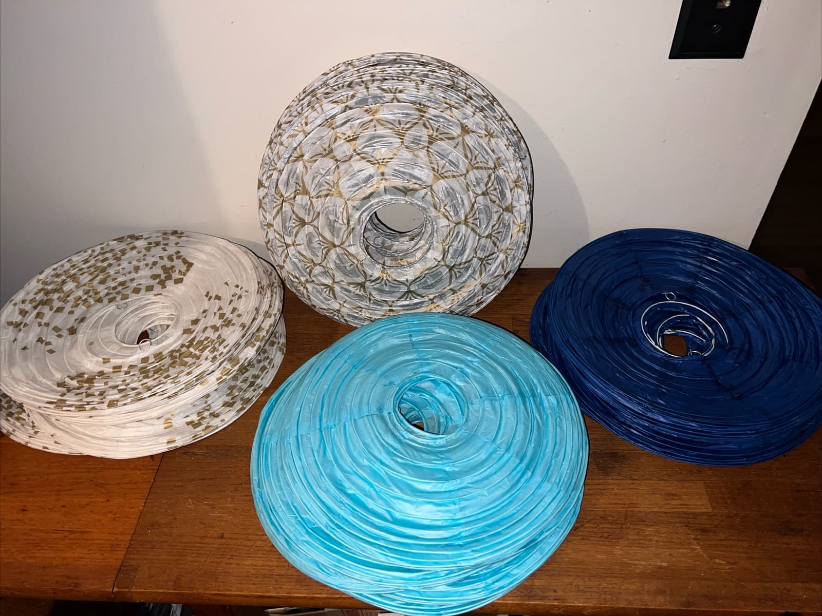 Bamboo Paper Lanterns Multicolor Lot Of 24