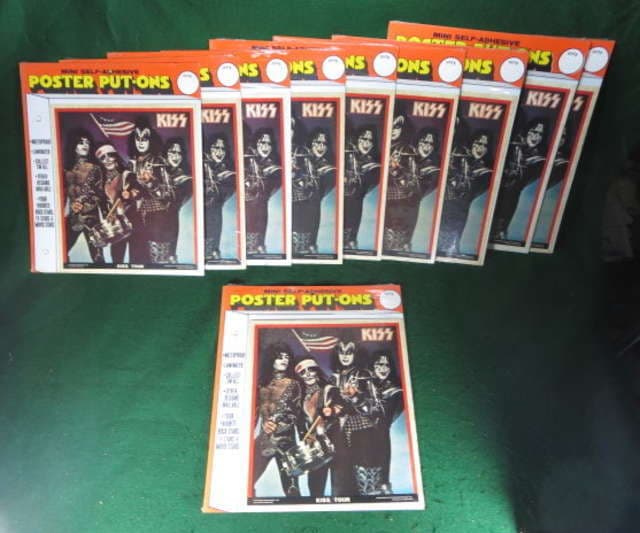 KISS 1976 TOUR POSTER PUT-ON STICKERS WHOLESALE LOT OF 10 NEAR MINT SEALED