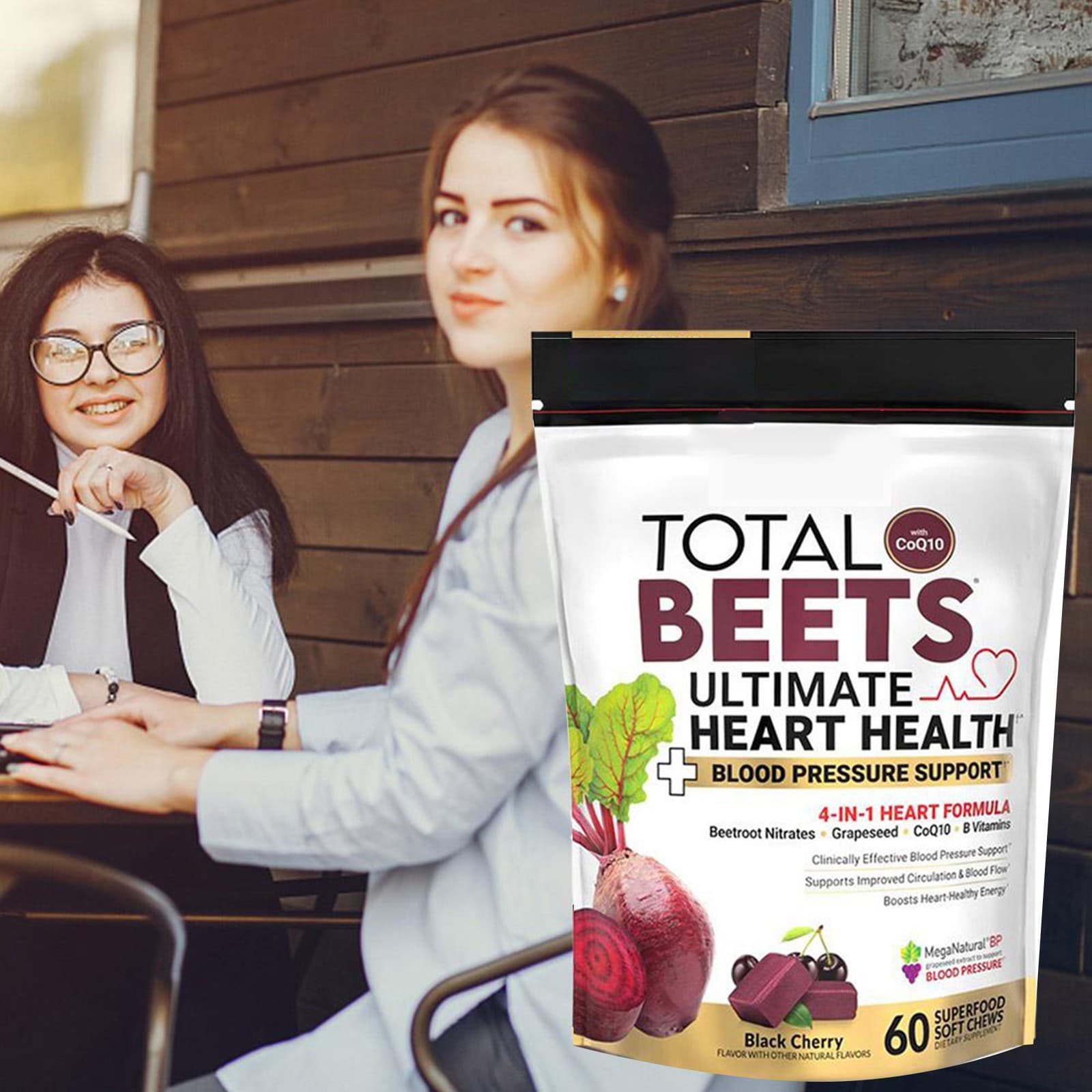 2 Pack FORCE FACTOR Total Beet Ultimate Heart Health Blood Pressure Support Chew 3