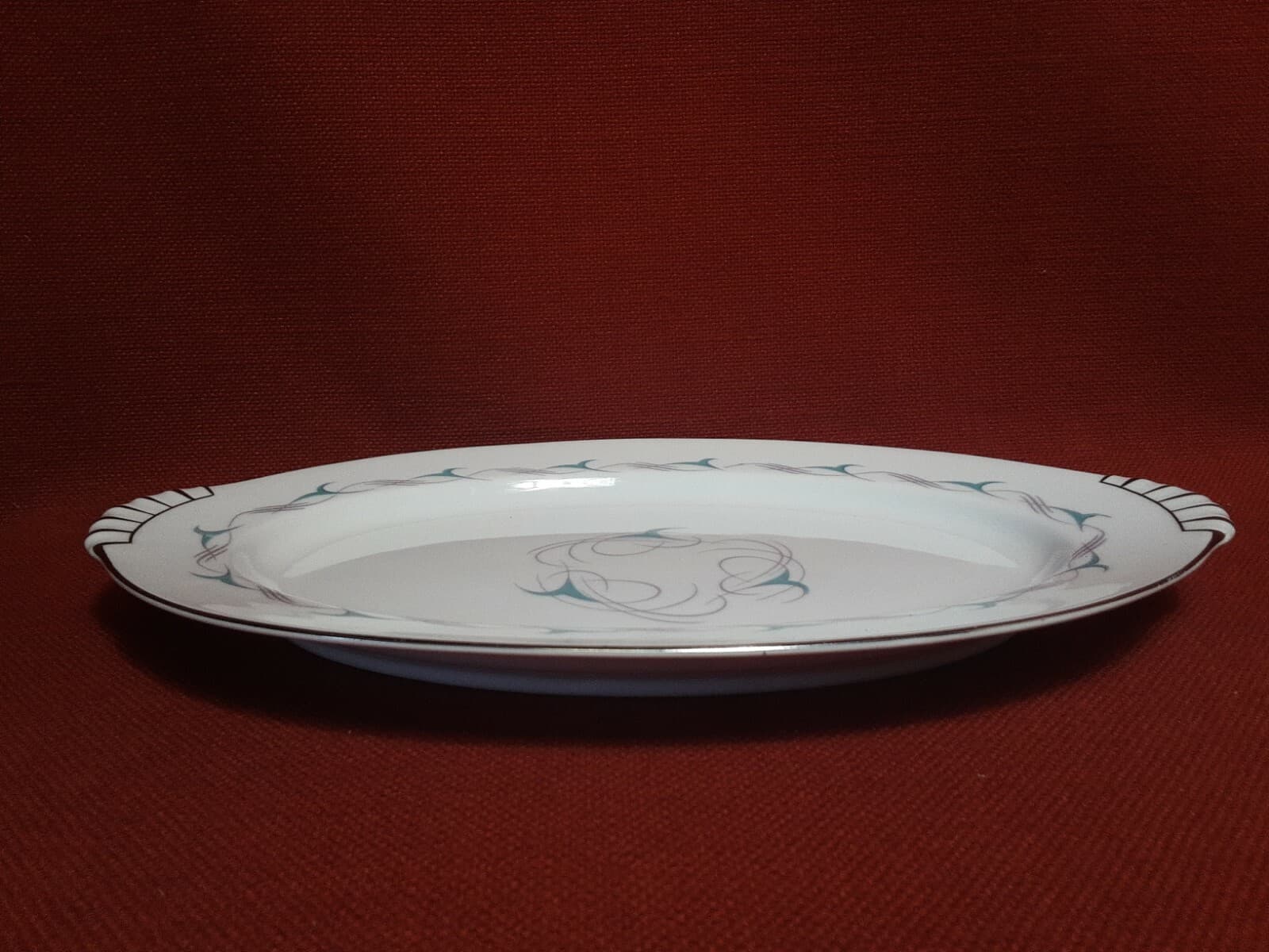 Kent China Oval Platter Flair Pattern 13"L X 9"W 4