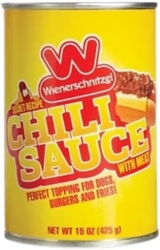 Wienerschnitzel Chili Sauce Secret Recipe with Meat 12 cans Great on Hot Dogs 2