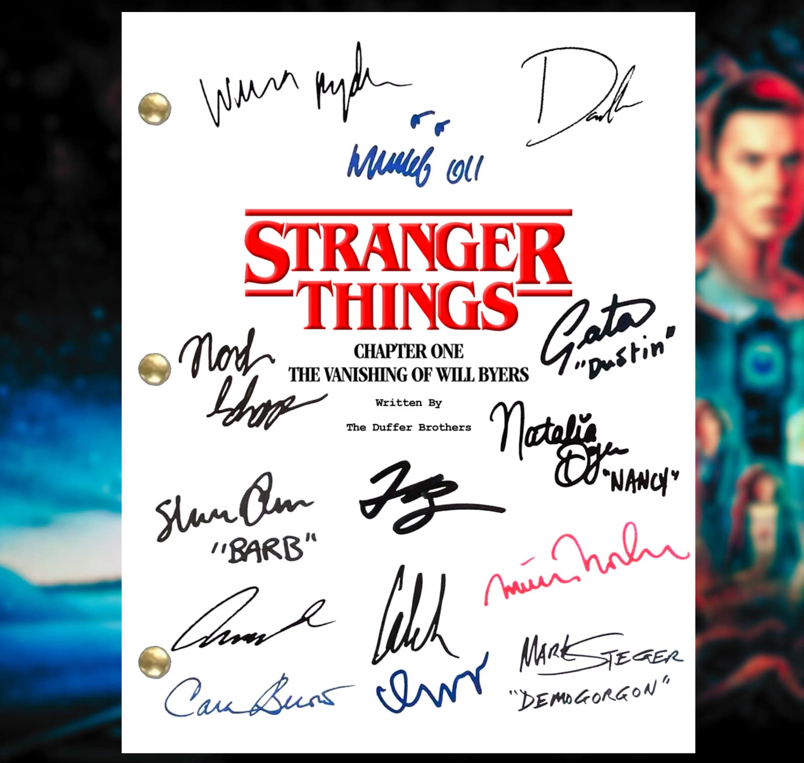 Stranger Things Pilot Script Signed Autograph Reprint -Vanishing of Will Byers- 3