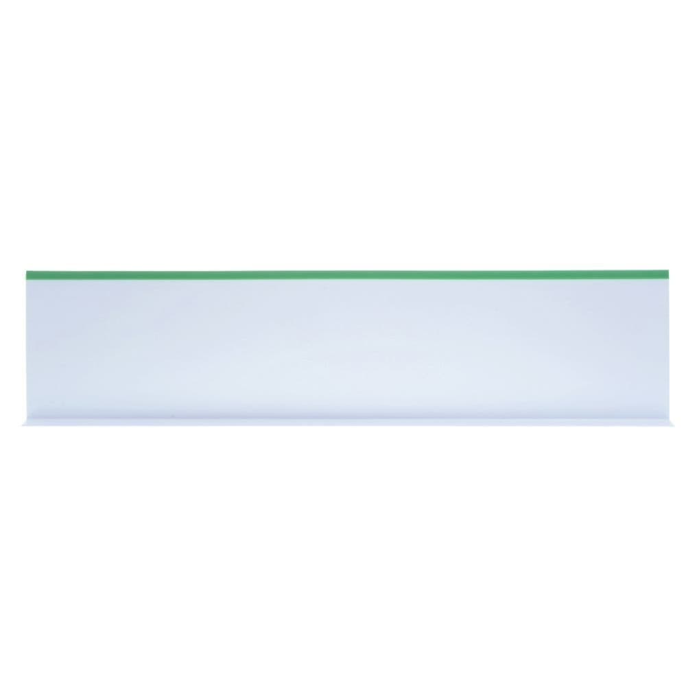 Produce Divider White with Green Trim Plastic Shelf Divider - 30"L x 7"H