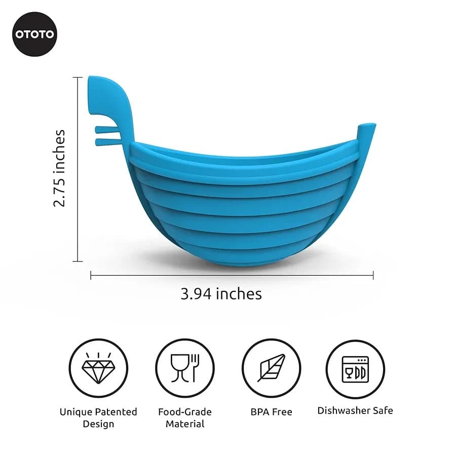 OTOTO Eggondola Silicone Egg Poacher Gondola Boat Design,BPAFree Kitchen Gadgets 3