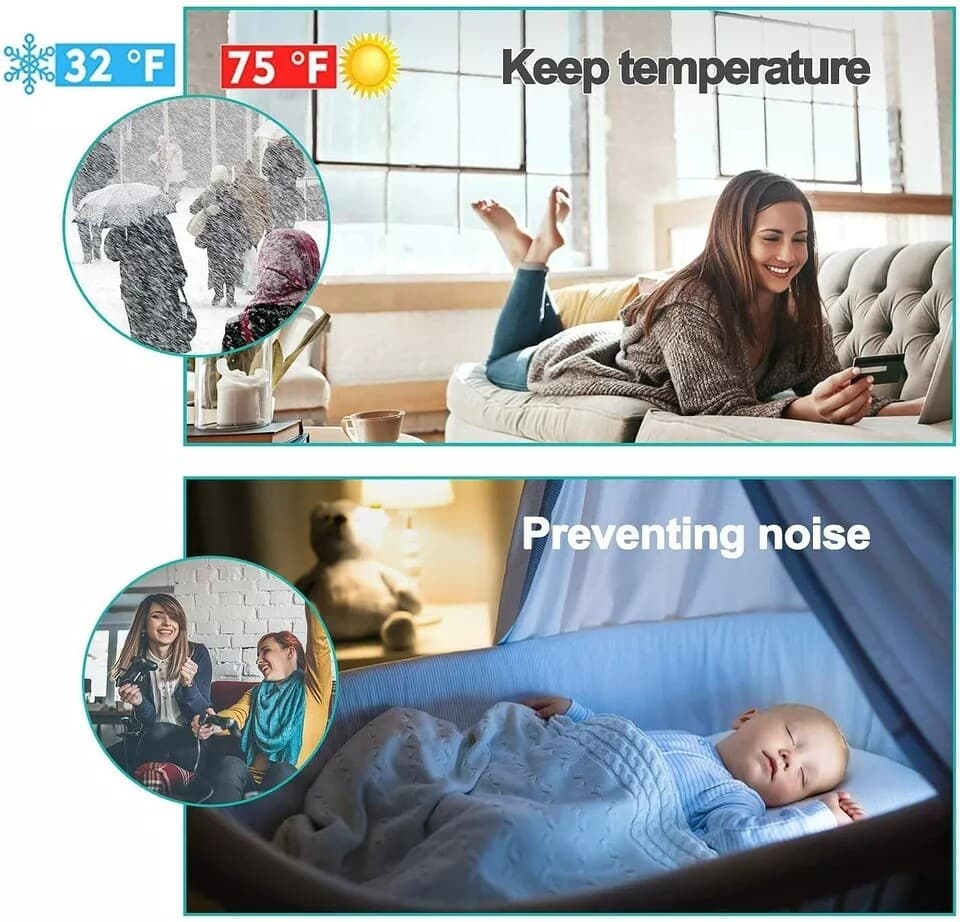 Under Door Sweep Weather Stripping Door Draft Stopper Blocker Strong Adhesive 6