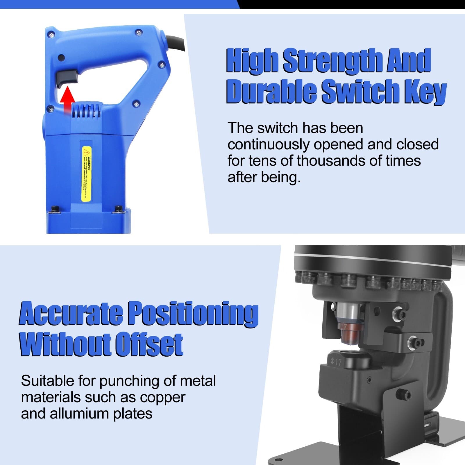 1200W Electric Hydraulic Hole Punch for Metal/Steel,with Die Φ1/4" 3/8" 1/2" 5/8 5