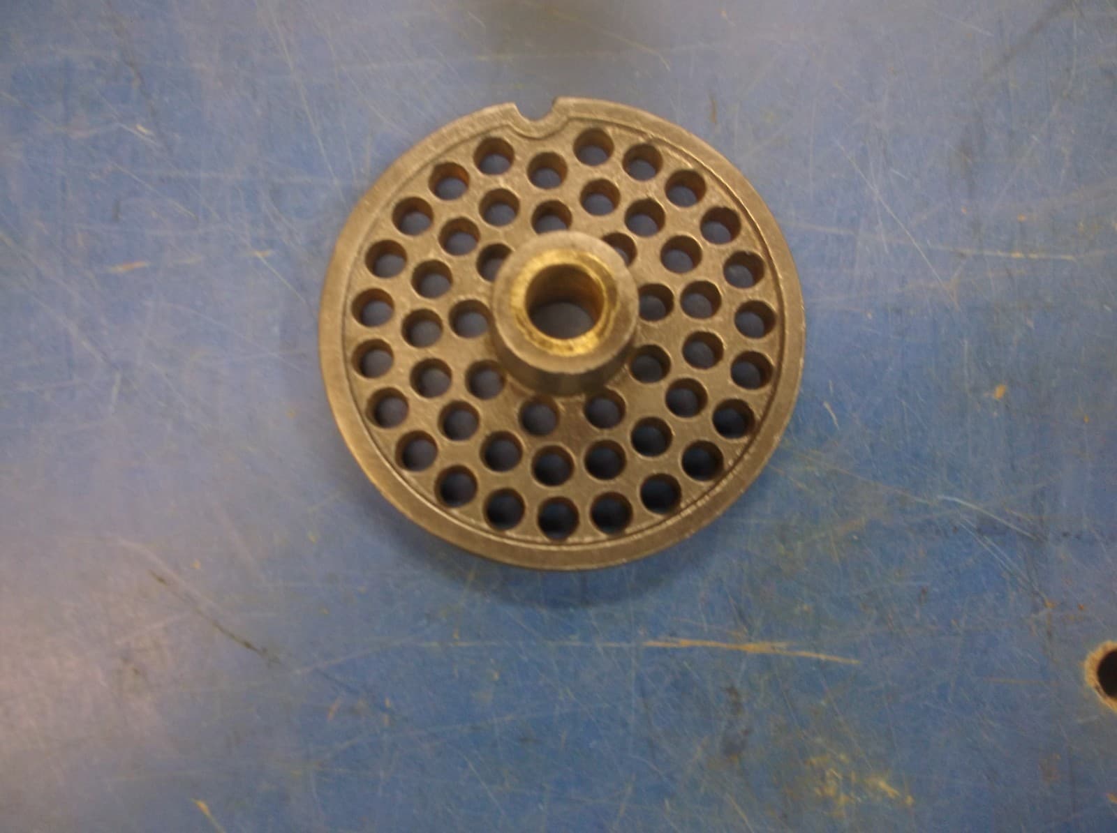 ENTERPRISE & OTHERS #10/12 1/4" HOLE HUB PLATE MEAT GRINDER SAUSAGE CHOPPER