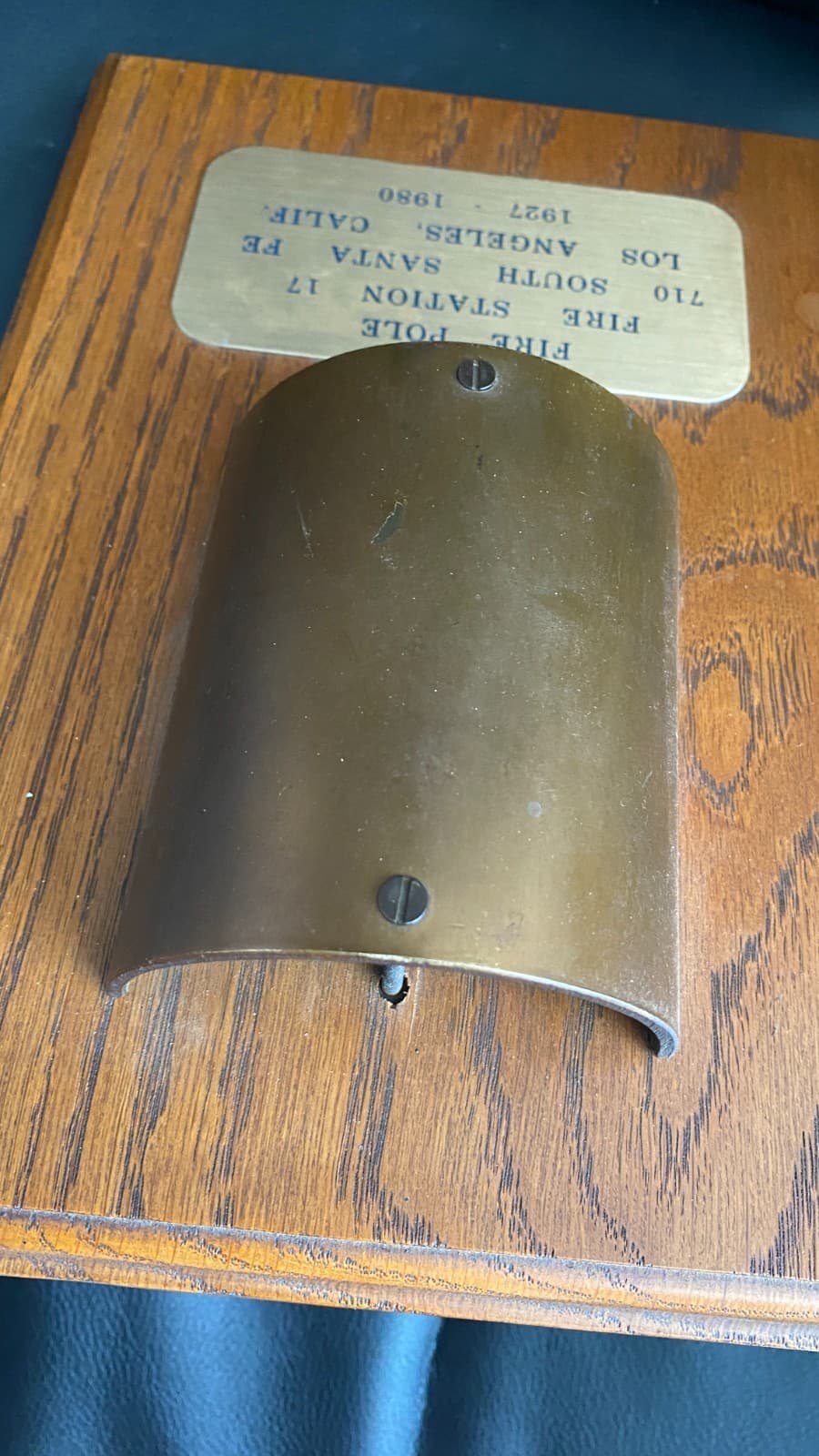 Los Angeles Fire Dept. E N G I N E C O M P A N Y N O. 17 1955 -FIRE POLE on wood 3