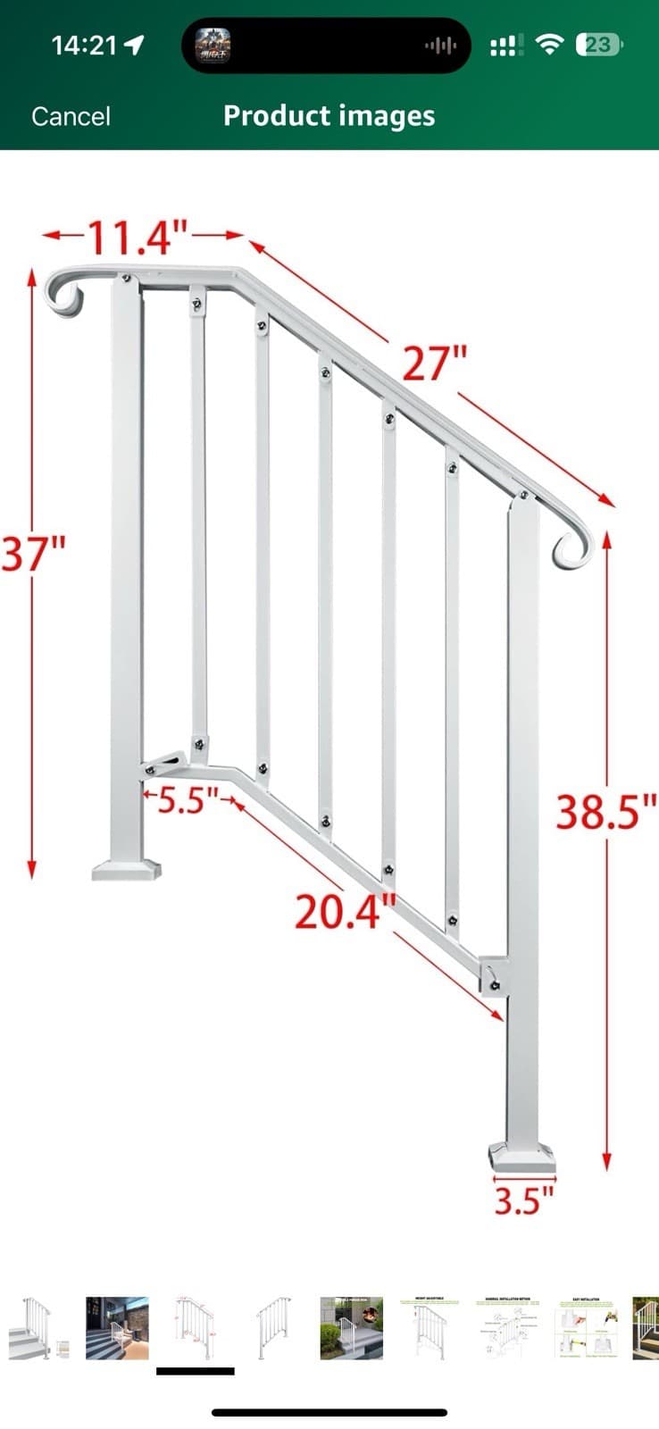 Adjustable Handrails for Outdoor Steps Handrail Picket 2 Or 3 Steps 3