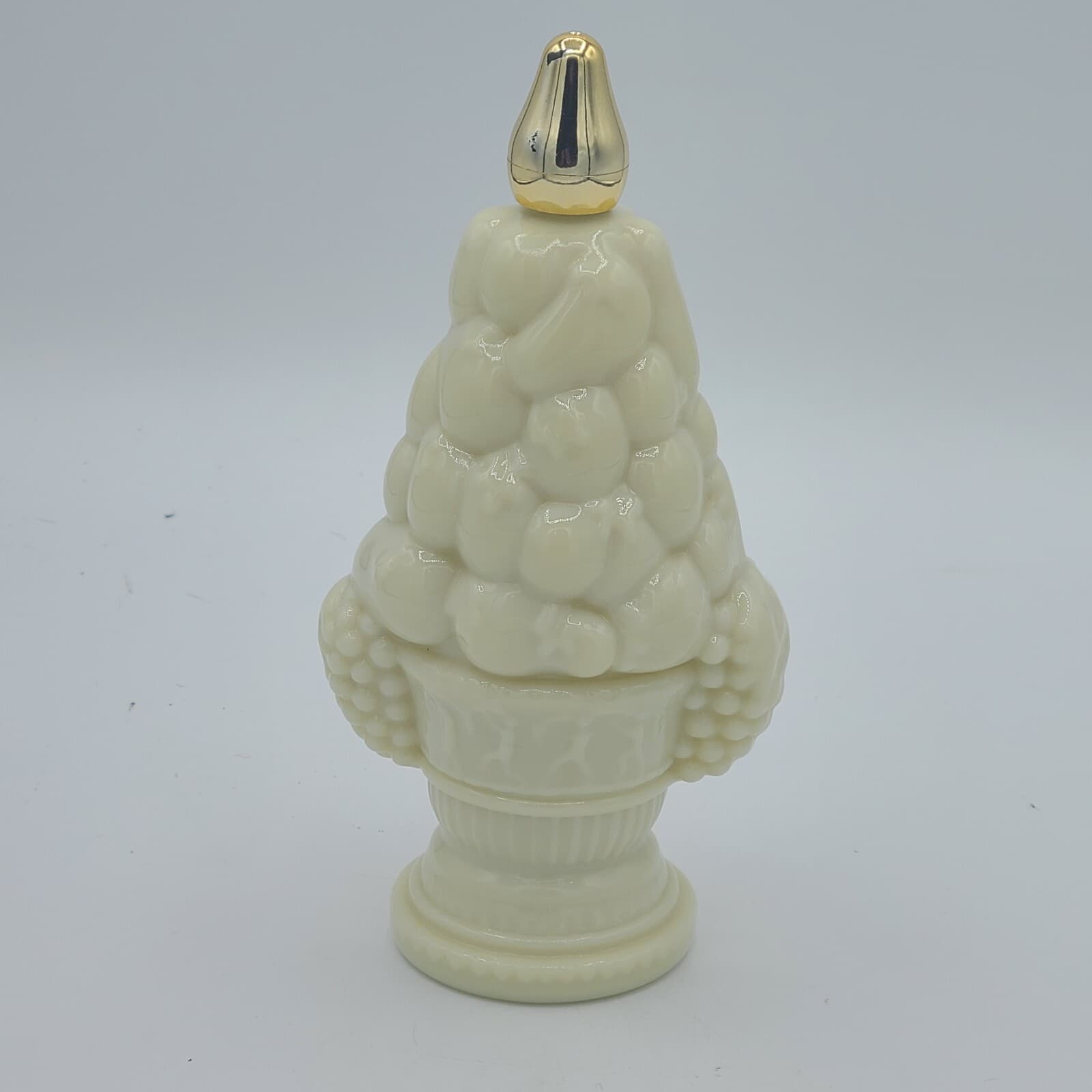 Avon Compote Cologne Field Flowers Milk Glass Grapes Fruits Topiary Design EMPTY 5