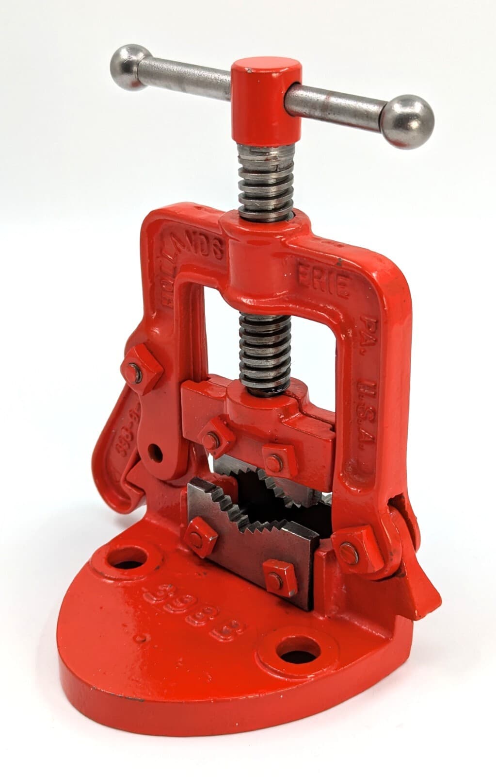 Refurbished Vintage Hollands No. 398B Bench Mount Pipe Vise, 9” Tall, VG Cond. 4