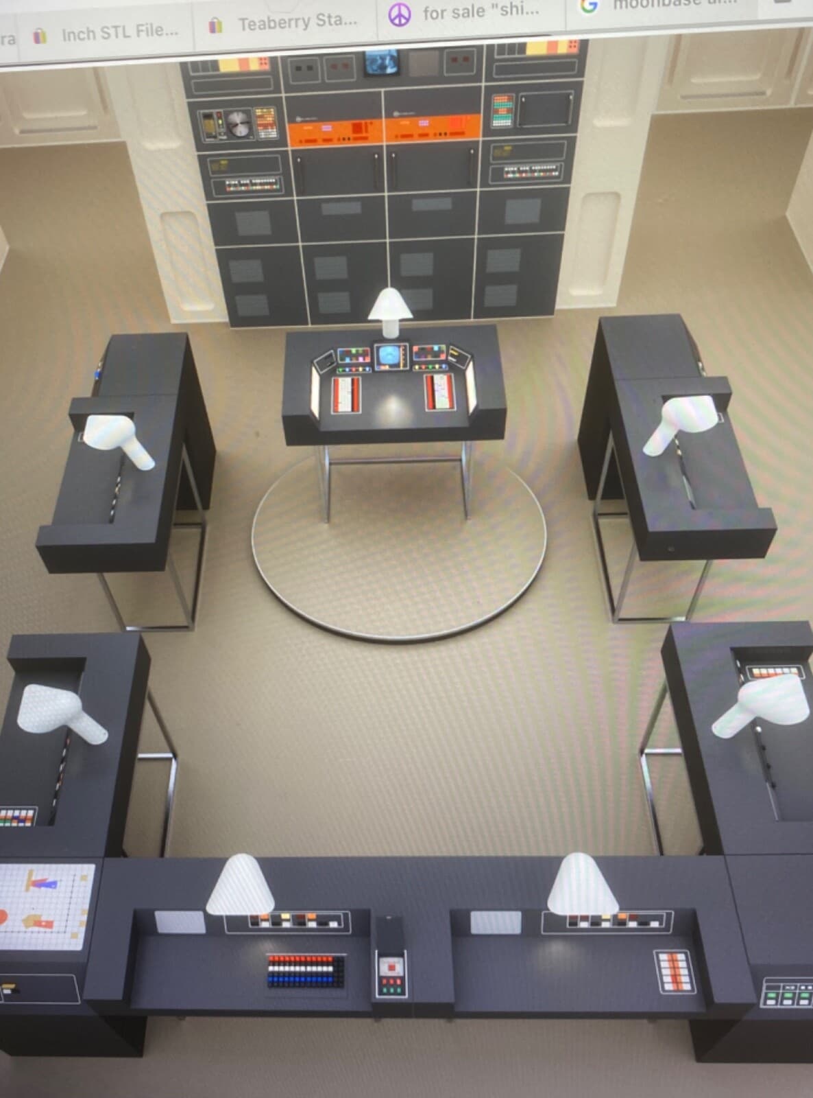 SpAcE 1999 3d printed  mid century desk computer lamp prop  Star Trek space age 2