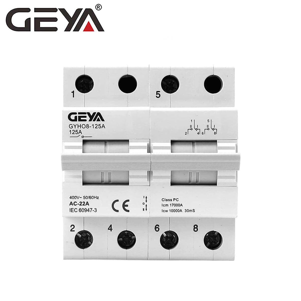 GEYA Manual Changeover Transfer Switch 2P 100A Dual Power 400V Grid & Generator 4