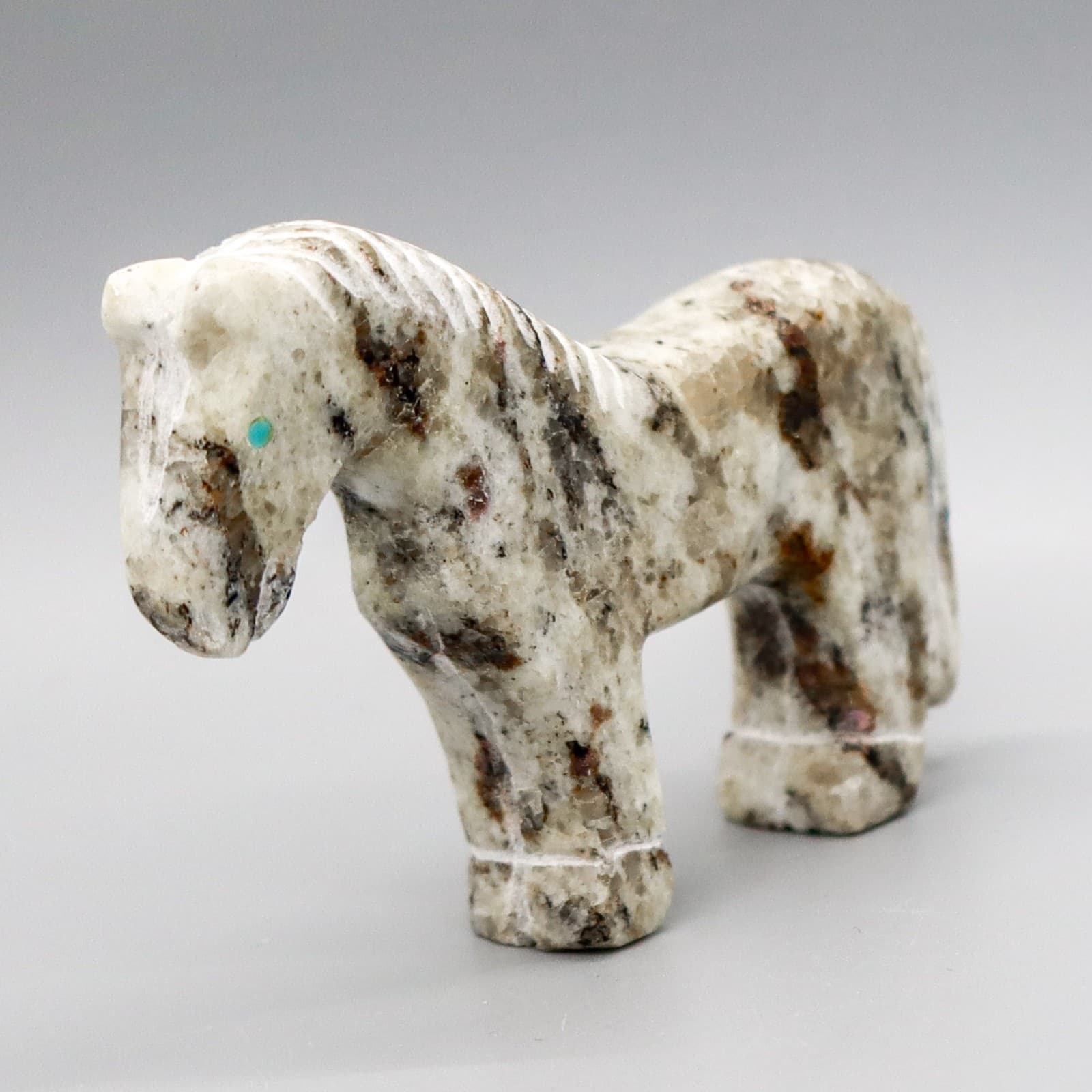 ZUNI-MARBLE HORSE FETISH by ANDRES LEMENTINO-NATIVE AMERICAN 2