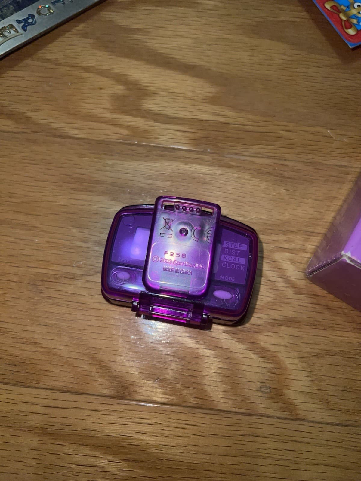 Curves Sparkling Steps, Pedometer steps, distance, calories, clock, bling purple 3