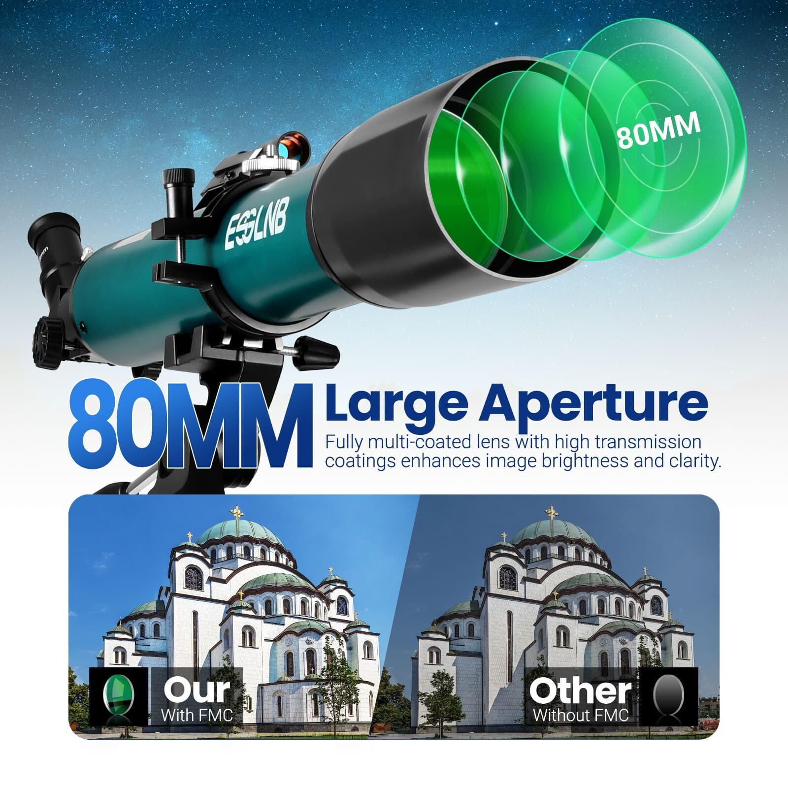 70080 Astronomical Telescope 210X with Phone Adapter for Beginner Moon Watching 2