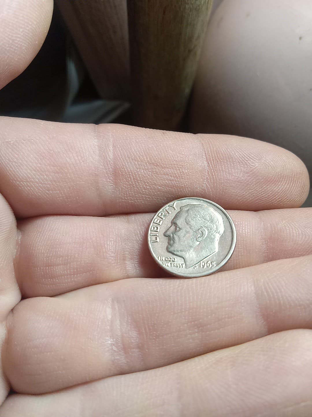 1965 Dime No Mint Mark Error Coin 'In We On Rim' #5 Grease Error 2