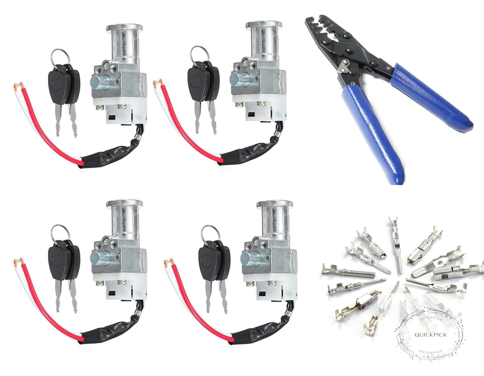 Battery Chager Ignition Switch Lock with 2 Keys for Motorcycle Electric Bike 2