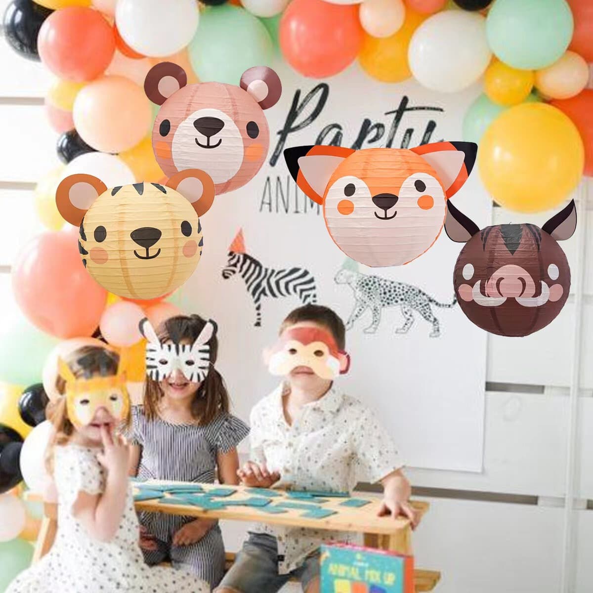 Jungle Animal Party Decorations, 11PCS Animal Paper Lanterns Hanging 3