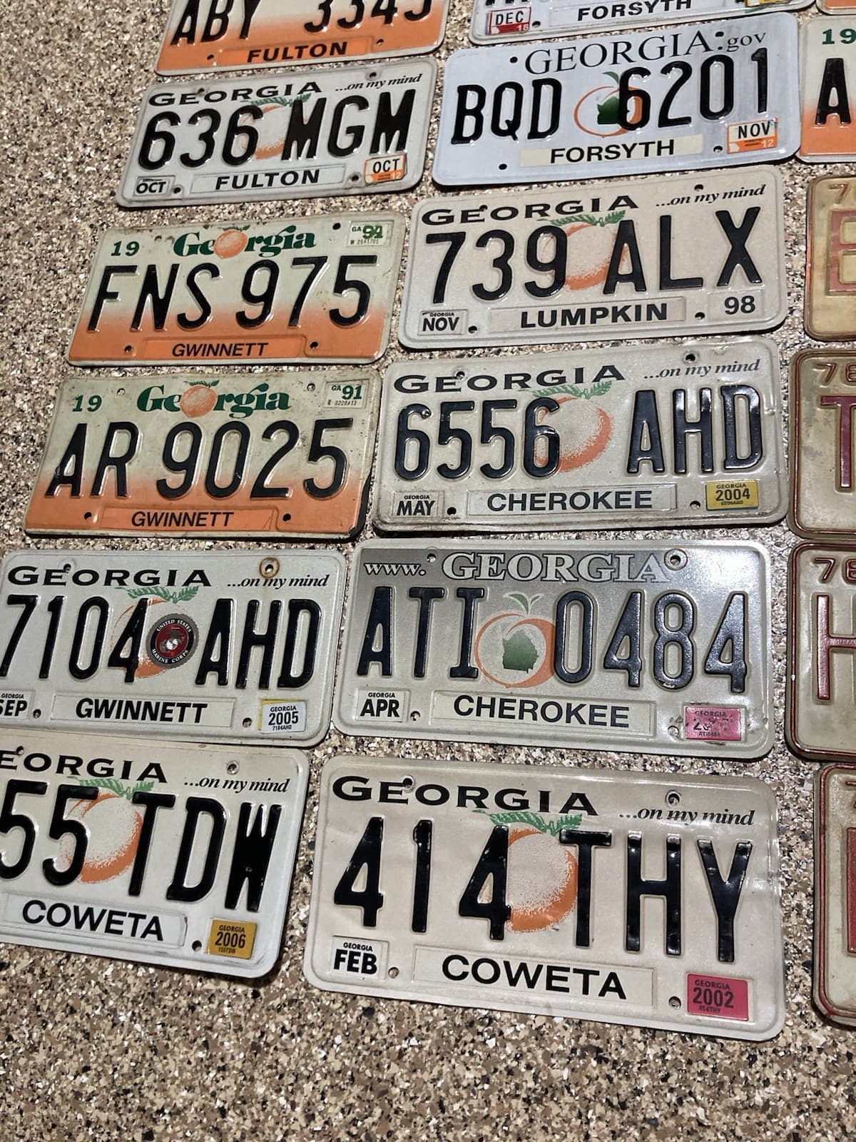 LOT (40) Georgia License Plates Peach GA Expired Craft Collect 70s 80s 90s 2000s 3