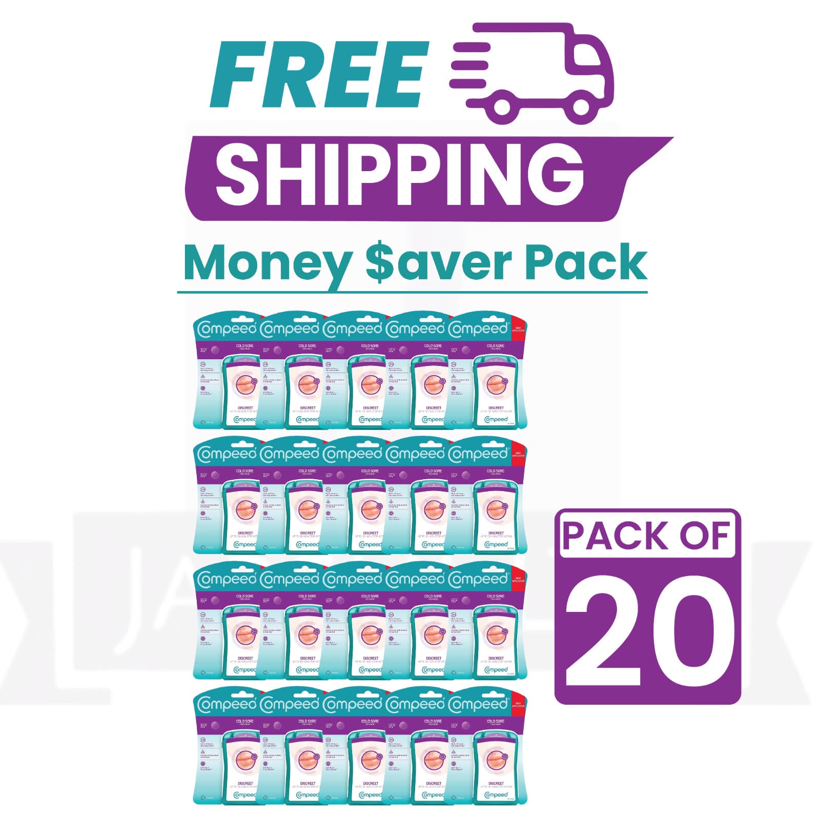 Compeed Cold Sore Patch 300 Patches - 20 Pack Of 15 Patches