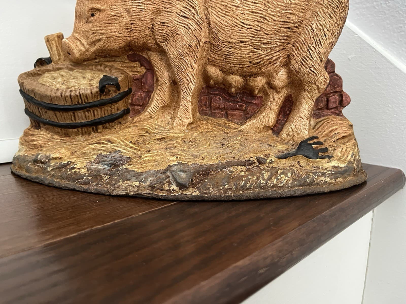 LARGE 11.5" x 7" ANTIQUE VINTAGE IRON PIG DOORSTOP 3