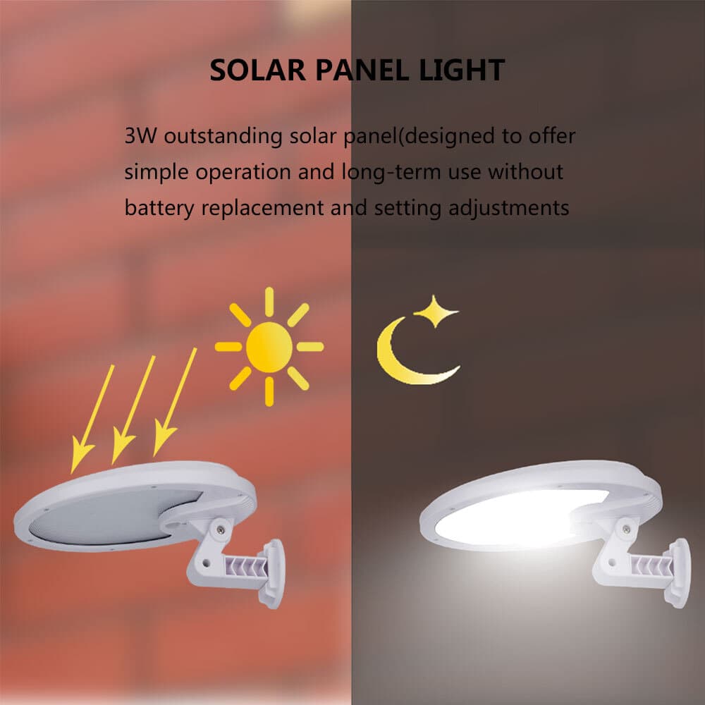 Solar Motion Sensor All Night On Long Life Battery Dimmable Security LED Light 3