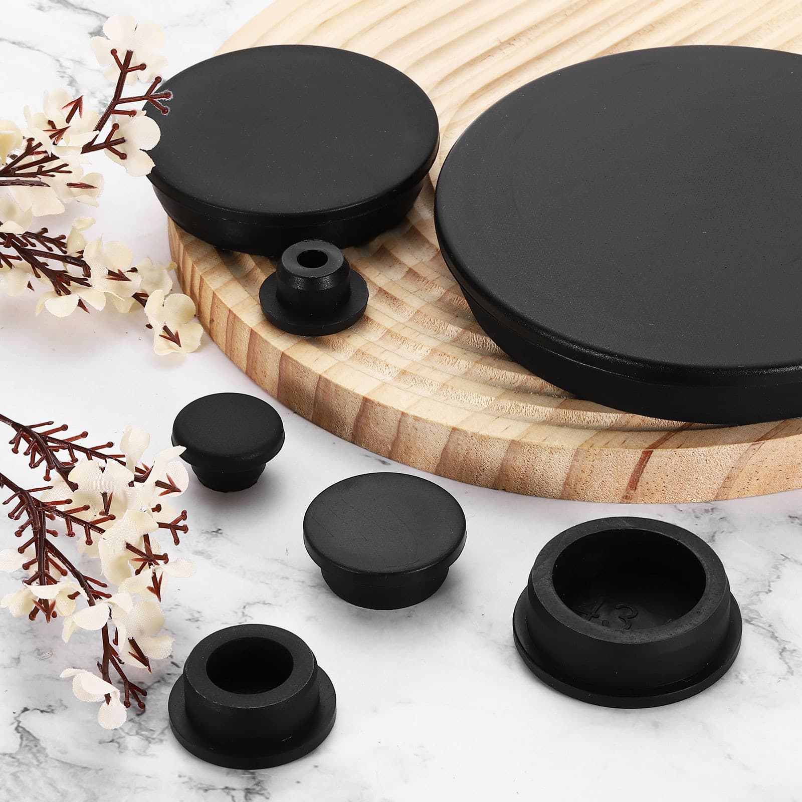 Silicone Hole Plugs, Round Rubber Stopper for 65mm/2.56" Hole, Black 4