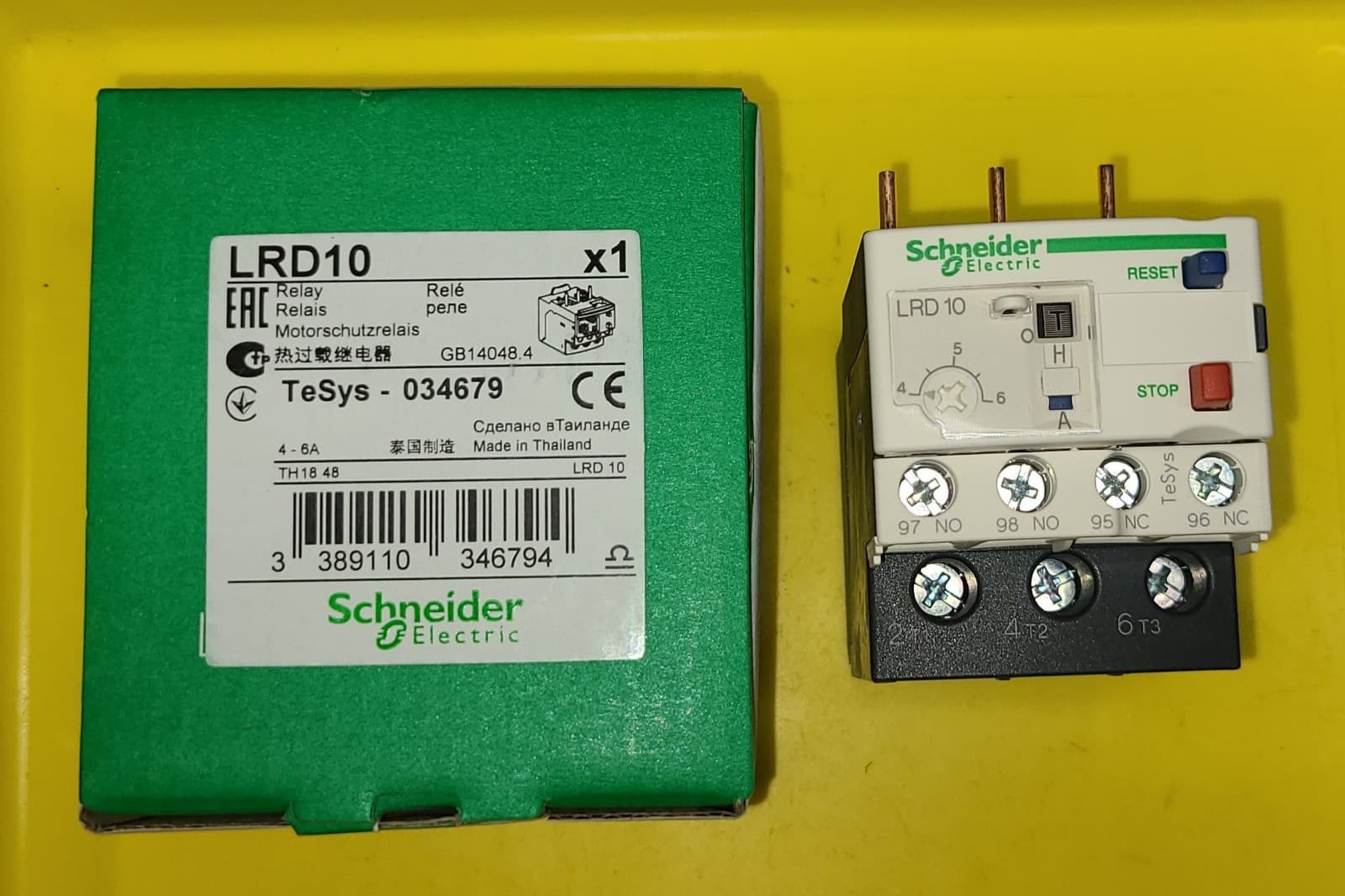 Schneider Electric LRD10 Overload Relay, 3 Poles, 4 A – 6 A, 1NO/1NC