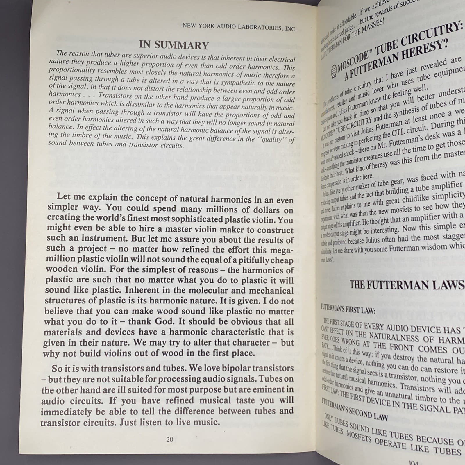 Understanding Tube Electronics A Study In Natural Harmonics Audio EXCERPT 1984 6