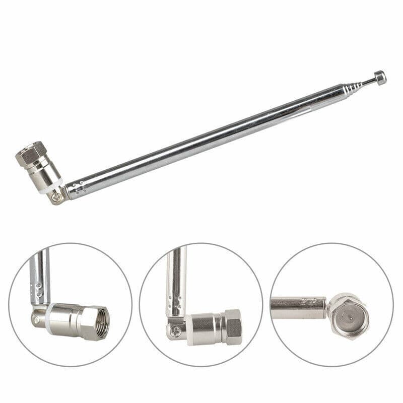 F Type Telescopic Aerial Antenna 75 Ohm with TV / 3.5 Adapter Bose Wave Radio FM 3