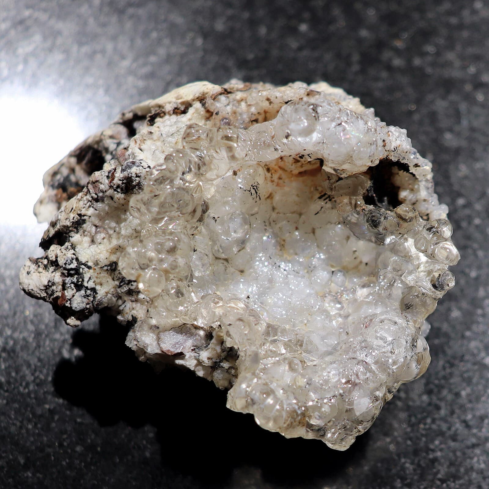 Fluorescent Mineral Specimen: Hyalite Opal and Chalcedony from Mexico (OPA41) 6