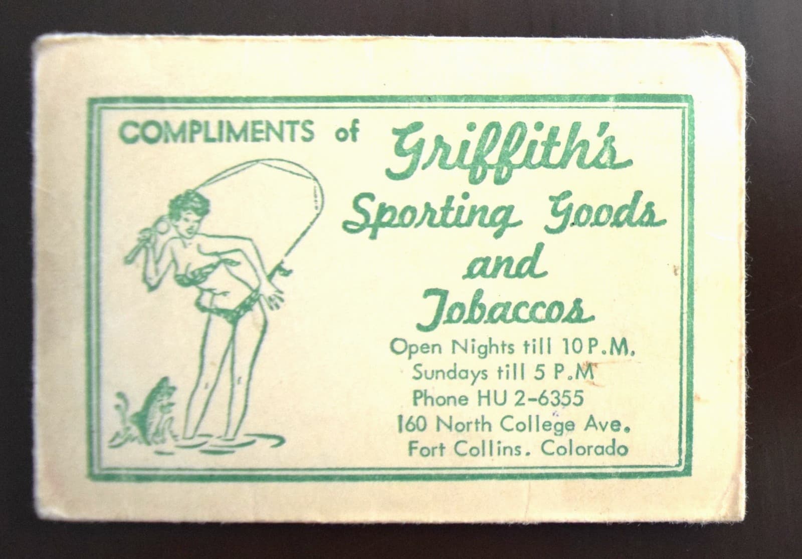Vintage 1960’s Fishing License Envelope Griffith’s Sporting Goods and Tobaccos