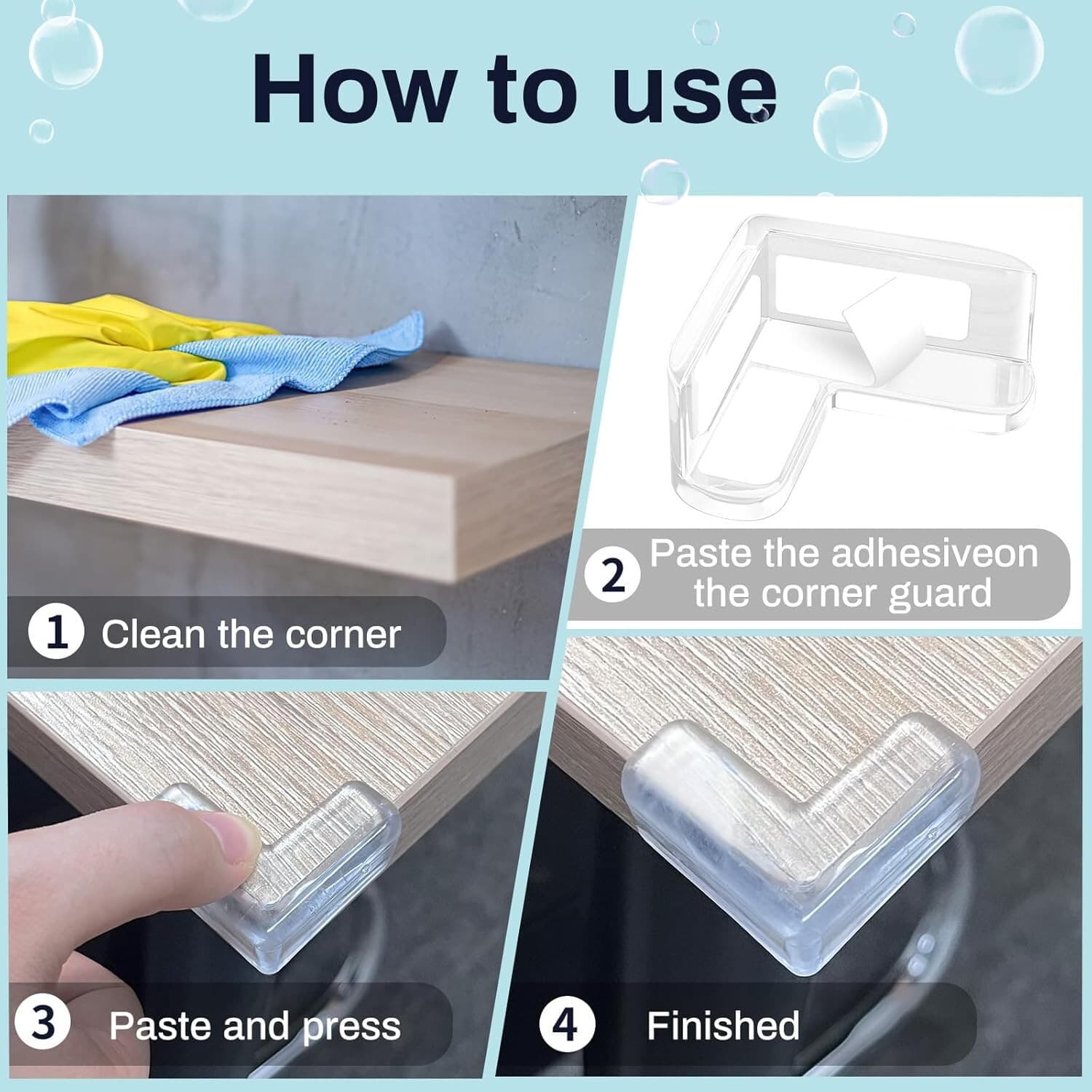 Baby Proofing Corner Protector Guard,12 Pack Table Corner Protectors Safety Chil 4