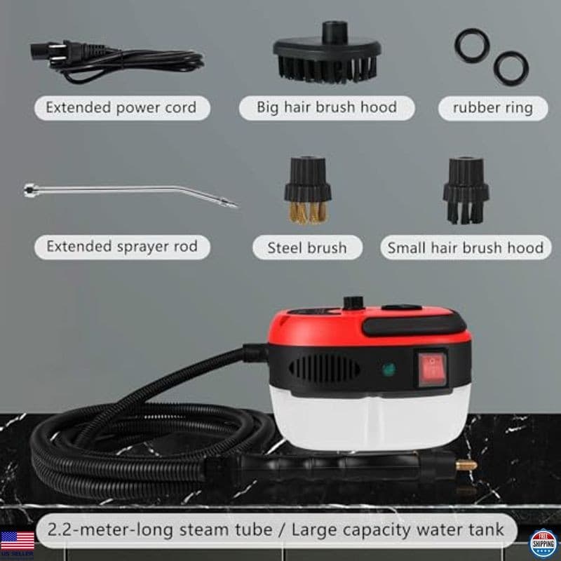 2500W Handheld Steam Cleaner - Portable with 3 Brush Heads for Deep Cleaning 3
