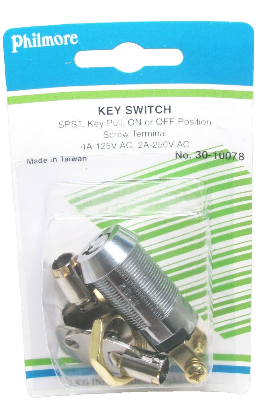 On/Off Key Switch Lock w/Two Alike Keys - Removable in On or Off - 30-10078 NEW! 3