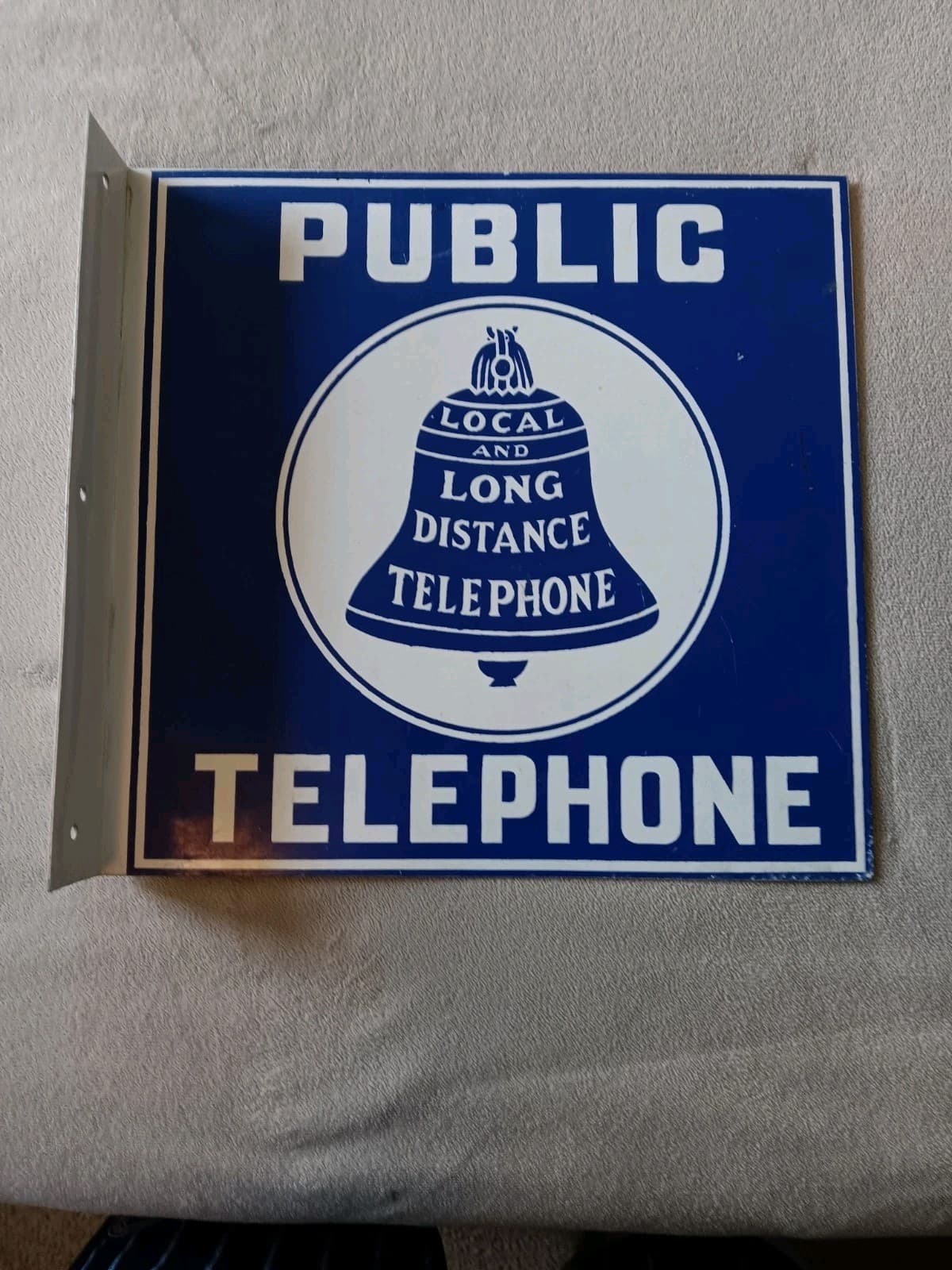 Vintage Bell 🔔  Public Telephone Sign 1950 To 1960.its In Amazing Condition.