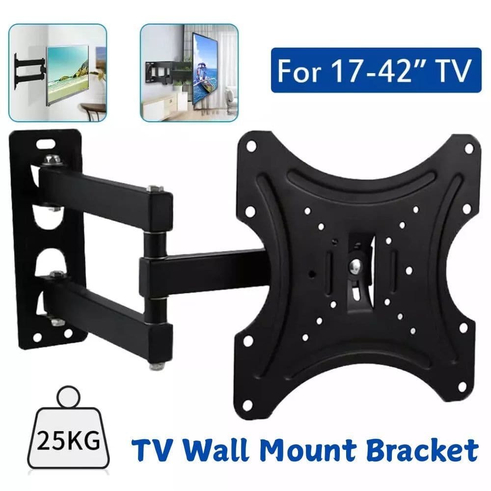 Full Motion TV Wall Mount Bracket Swivel Tilt 17 22 24 26 32 40 42 Inch LED LCD 2