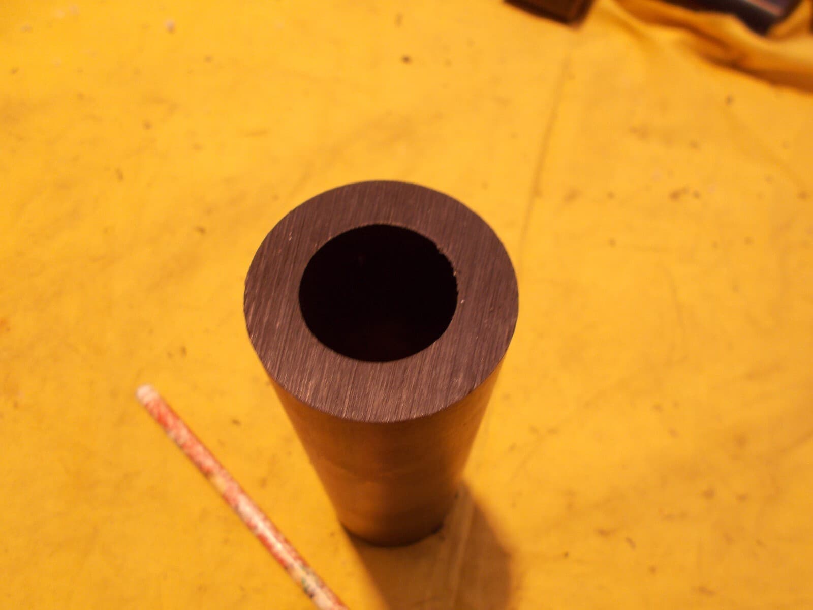 BLACK ABS TUBE machinable plastic round bushing stock 1-15/16" OD x 6" LONG 3