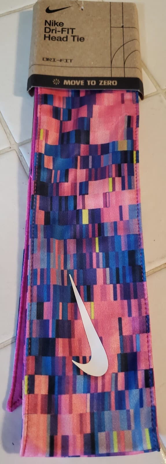 NIKE Wide Dri-Fit Head Tie Headband Brand New OSFM Reversible Pink Digi Camo NEW 3